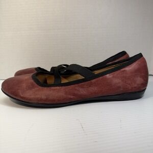 Sofft Barris Burgundy Leather Mary Jane Ballet Flats Comfort Women Size US 10 M